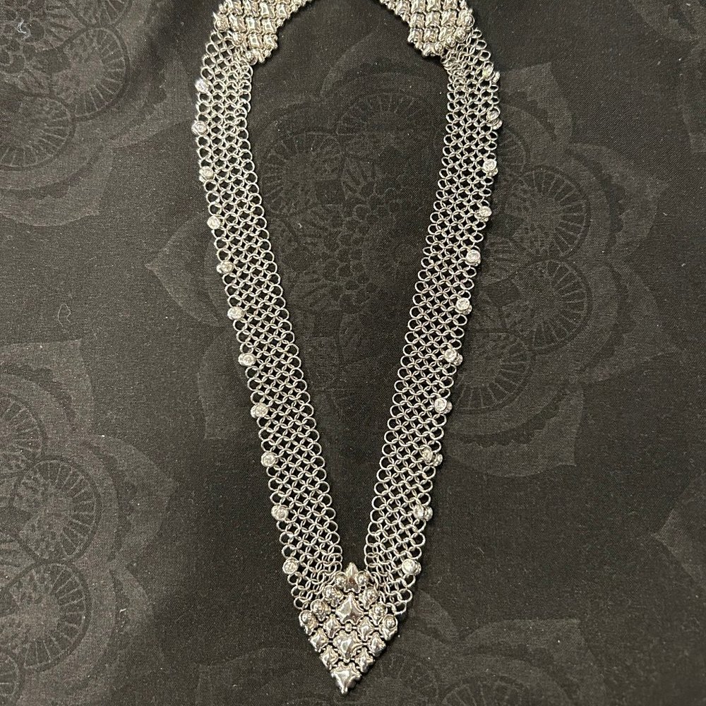LIQUID SILVER NECKLACE, WITH TOPAZ STONES